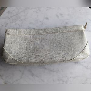 Kate Spade Vintage Unique White Gold Shimmer Clutch